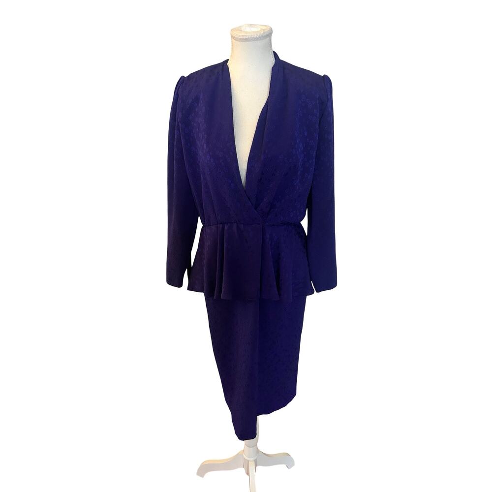 Vintage 80s/90s Stuart Alan Petites Purple Shimmer Dress – Size 8P